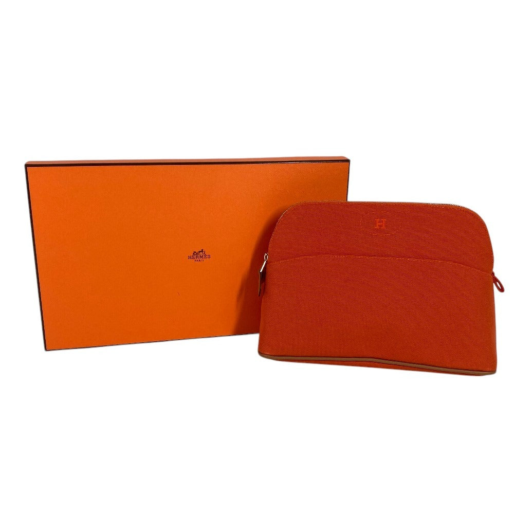 HERMES H104774M Boide Pouch MM Boide Pouch MM Accessory case makeup pouch Cosmetics Pouch Pouch cotton Orange Feu Orange Used