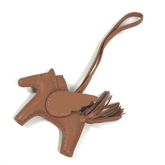 HERMES Rodeo Pegasus PM Bag Charm/Keychain Charm by Anjo Miro, Unisex, Saw Gold/Brown