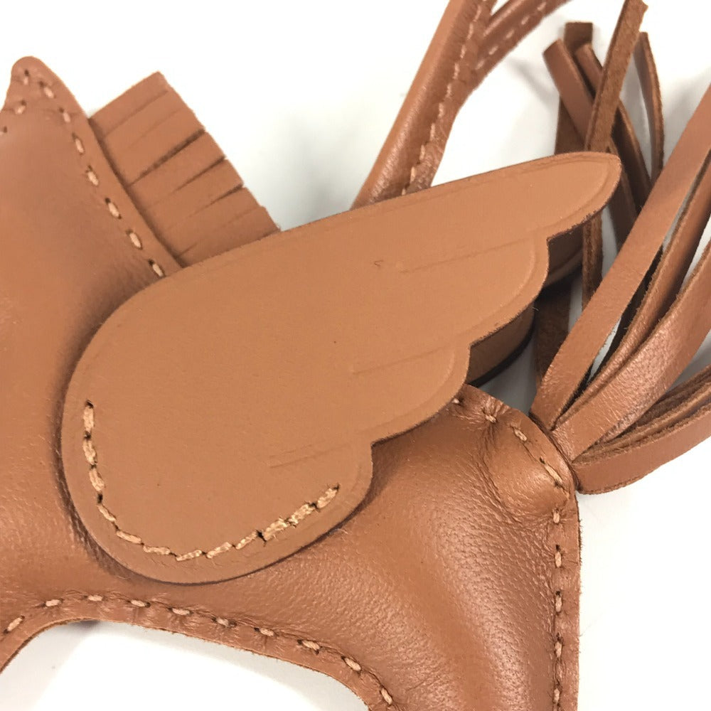 HERMES Rodeo Pegasus PM Bag Charm/Keychain Charm by Anjo Miro, Unisex, Saw Gold/Brown