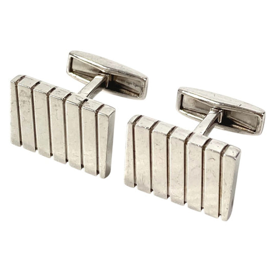 BVLGARI Logo Accessory Jewelry Cufflinks AG925 Unisex Silver