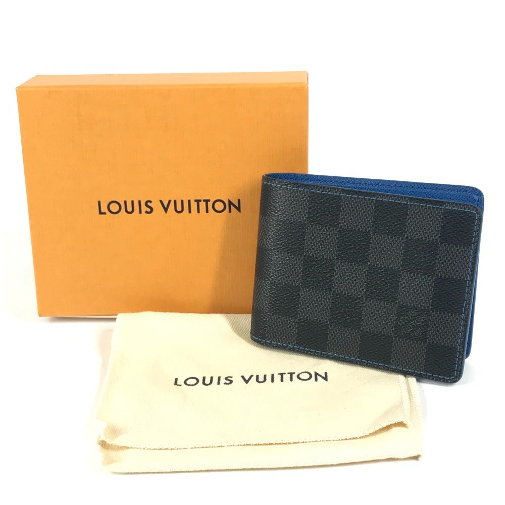 LOUIS VUITTON N64033 ダミエグラフィット ポルトフォイユ・スレンダー コンパクトウォレット 札入れ 2つ折り財布 ダミエグラフィットキャンバス メンズ ブラック
