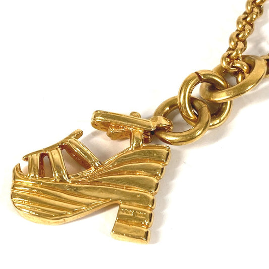 Salvatore Ferragamo Vintage Sandals Shoes Accessories Jewelry Long Chain Necklace Necklace Metal Women's Gold