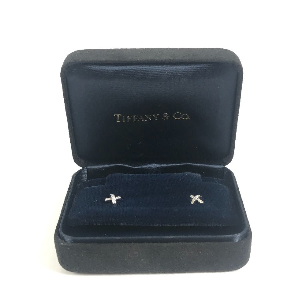 TIFFANY&Co. プラチナ クロス ダイヤ ダイヤモンド ジュエリー アクセサリー ピアス Pt950 レディース シルバー