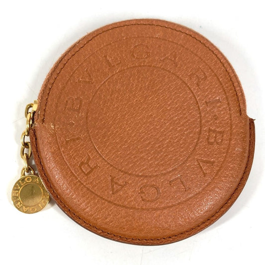 BVLGARI ブルガリブルガリ ロゴ 財布 ラウンド 小銭入れ コインケース レザー ユニセックス ブラウン