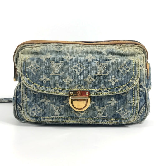 LOUIS VUITTON M95347 Monogram Denim Bum Bag, Crossbody Bag, Waist Bag, Monogram Denim Canvas, Women's, Blue