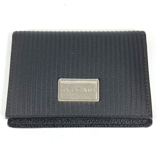 BVLGARI ミレリゲ ロゴ 名刺入れ パスケース カードケース PVC/レザー ユニセックス ブラック
