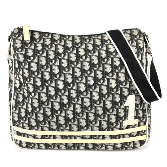 Dior Trotter No. 1 Logo Shoulder Bag, PVC/Leather, Unisex, Black