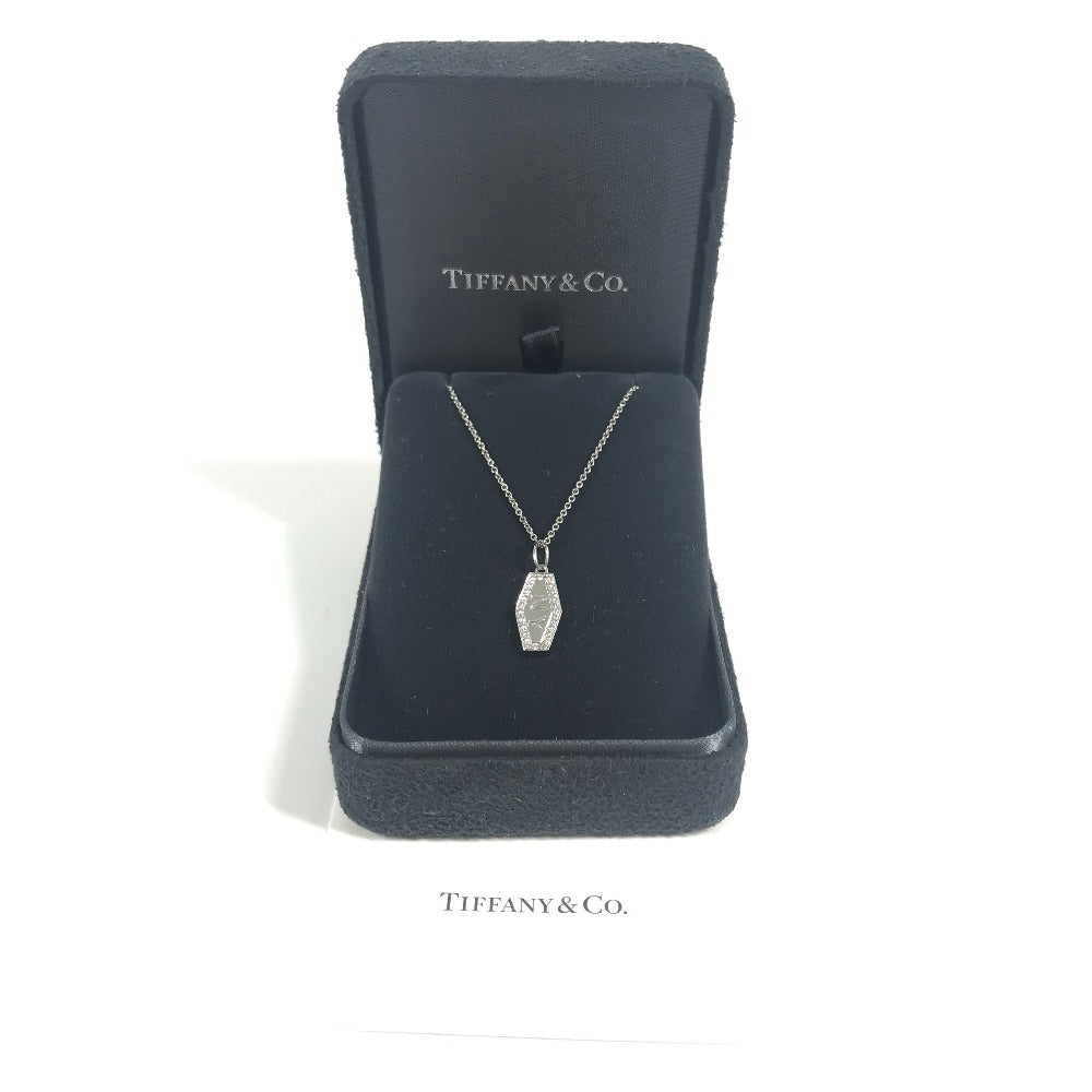 TIFFANY & Co. Platinum NY Plate Diamond New York Jewelry Accessory Chain Necklace, Pt950, Women's, Silver