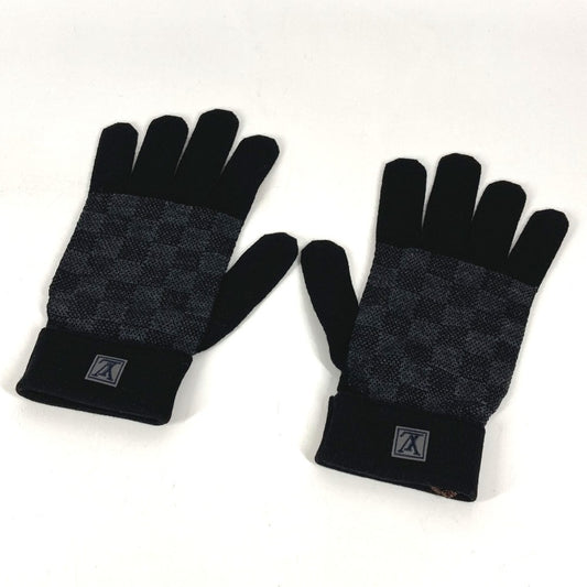 LOUIS VUITTON M70006 Damier Graphite Gon Petit Damier Wool Gloves Men's Black