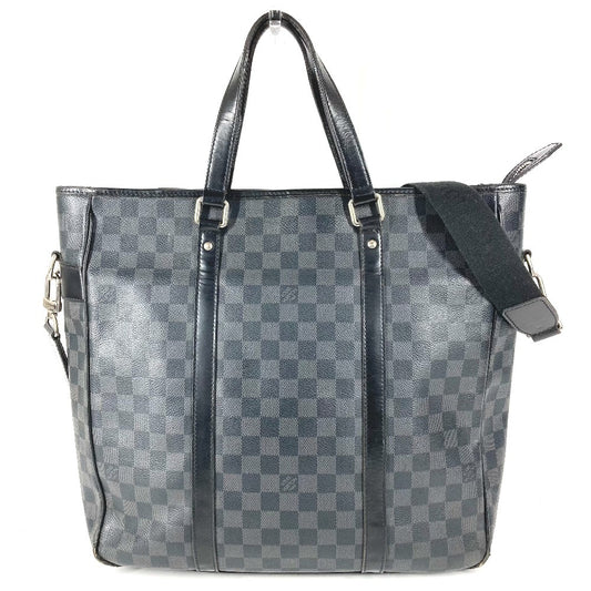 LOUIS VUITTON N51192 Damier Graphite Tadao Tote Bag, Vertical, Crossbody, 2-Way, Shoulder Bag, Damier Graphite Canvas, Unisex, Black