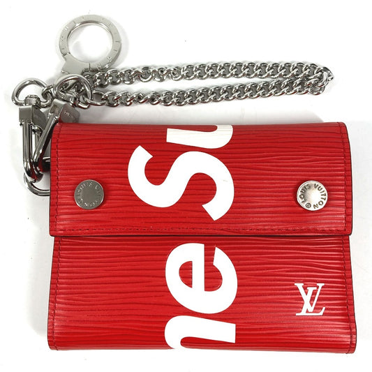 LOUIS VUITTON M67755 エピ シュプリーム コラボ supreme CH.CP ウォレット チェーンウォレット コンパクトウォレット 3つ折り財布 エピレザー ユニセックス レッド