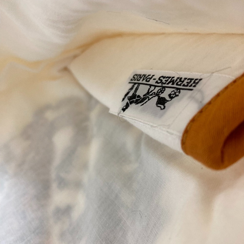 HERMES レオパード 豹 ヒョウ ヴィンテージ マルチポーチ 化粧ポーチ メイクポーチ パイル ポーチ コットン ユニセックス オレンジ