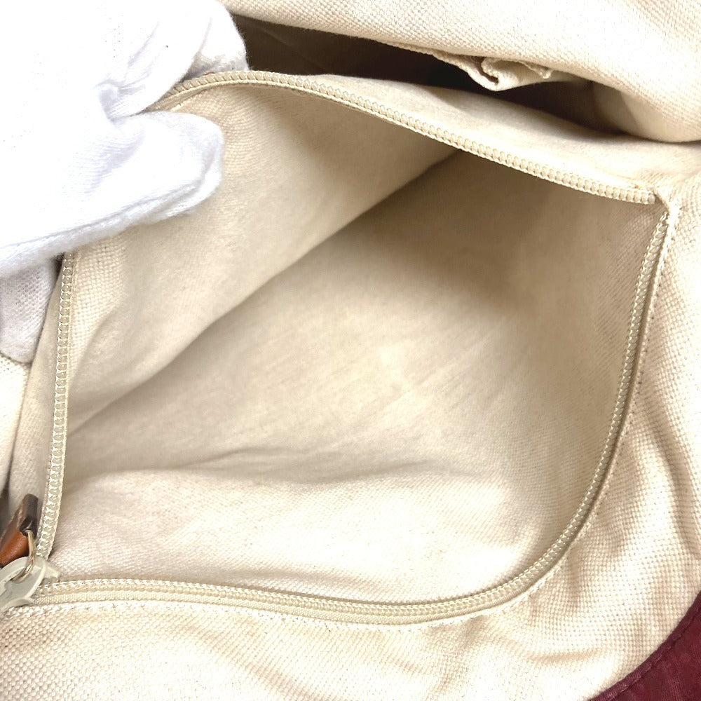 GUCCI 295252 GG Logo Bag Tote Bag Shoulder Bag Vertical Tote Shoulder Bag Leather/Nylon Unisex Wine Red