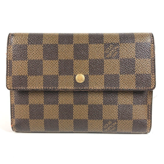 LOUIS VUITTON N61202 ダミエ ポルトトレゾールエテュイパピエ コンパクトウォレット 3つ折り財布 ダミエキャンバス ユニセックス エベヌ ブラウン