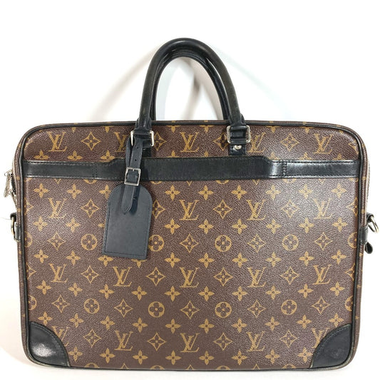 LOUIS VUITTON M40224 Monogram Macassar Port Document Voyage GM PDV Handbag Document Bag Briefcase Business Bag Monogram Macassar Canvas Unisex Brown