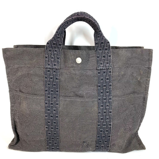 HERMES エールラインMM エールライン MM カバン トートバッグ ハンドバッグ キャンバス ユニセックス グレー