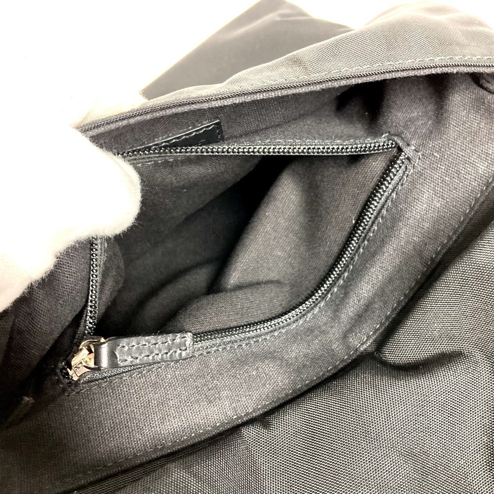 Salvatore Ferragamo Logo Bag, Crossbody Pouch, Flap Shoulder Bag, Nylon Canvas, Unisex, Black