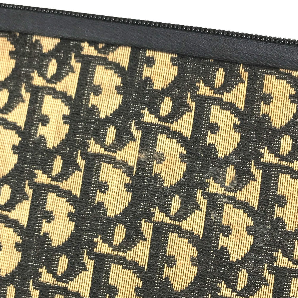 Dior vintage Trotter logo Bag Pouch Cluch Bag Clutch bag Leather/Canvas Navy Used