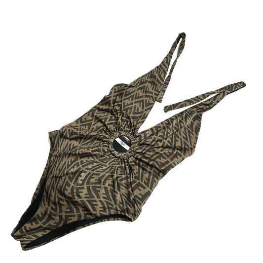 Fendi Apparel Zucca Swimsuit Swimsuit Polyurethane Women's Brown