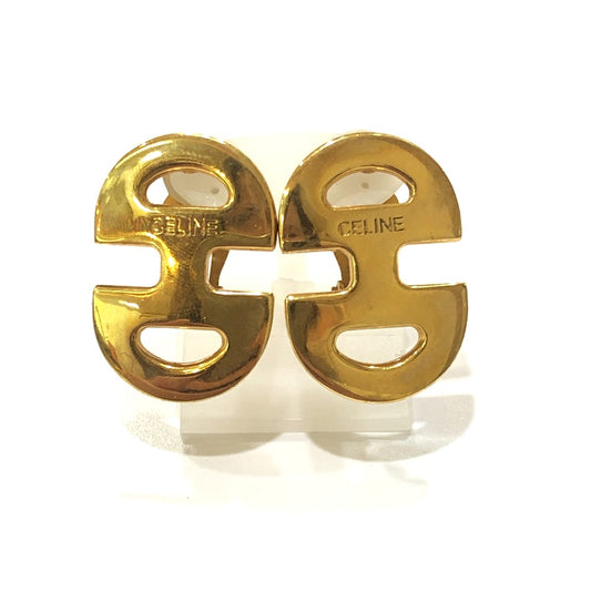 CELINE ヴィンテージ ロゴ アクセサリー ファッションジュエリー クリップ式 イヤリング メタル レディース ゴールド