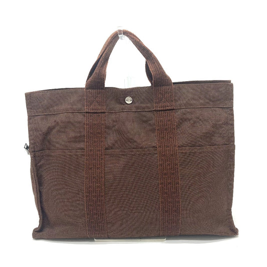 HERMES Air Line Tote MM Business Bag, Handbag, Tote Bag, Canvas, Women's, Brown