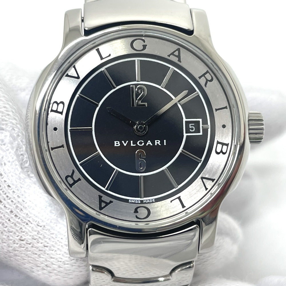 BVLGARI ST29S ソロテンポ クオーツ デイト 腕時計 SS レディース シルバー