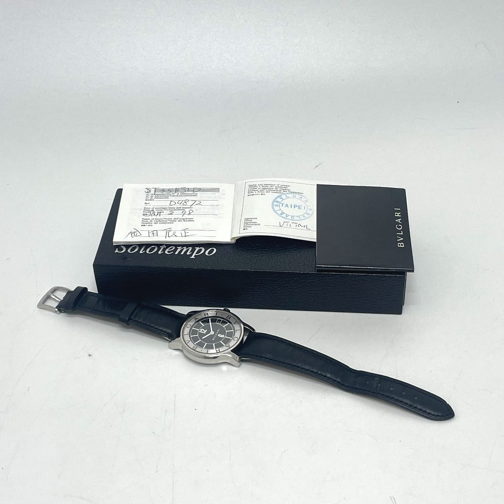 BVLGARI ST35S ソロテンポ クォーツ デイト 腕時計 SS メンズ シルバー - brandshop-reference