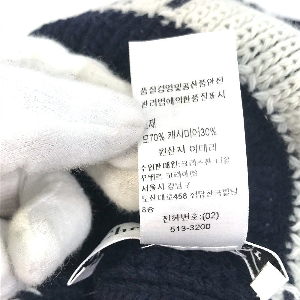 Christian Dior 31NOE714IXGH Beanie, Knit Cap, Logo Hat, Wool/Cashmere, Women's, Navy