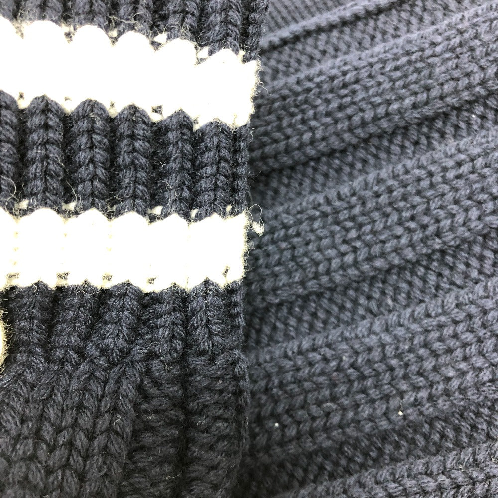 Dior 033M630AT171 Logo Shawn Stüssy Long Sleeve Knit Sweater, Men's, Navy and White