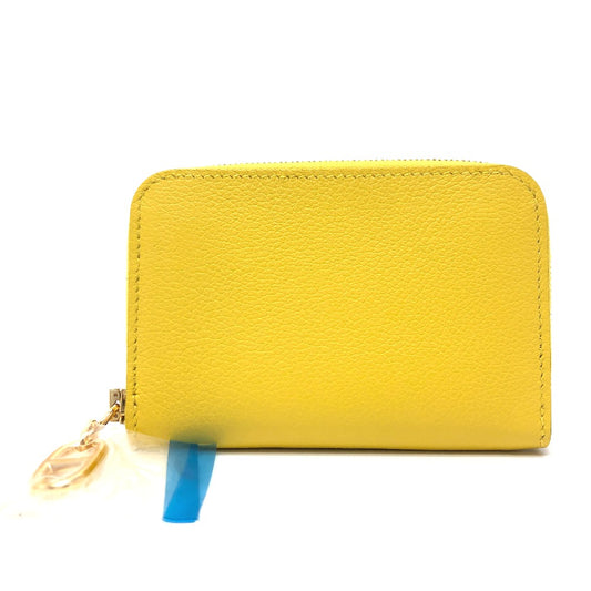 HERMES Chaine d'Ancre Zip Ango IC Case, Pass Case, Wallet, Card Case, Evercolor, Unisex, Yellow