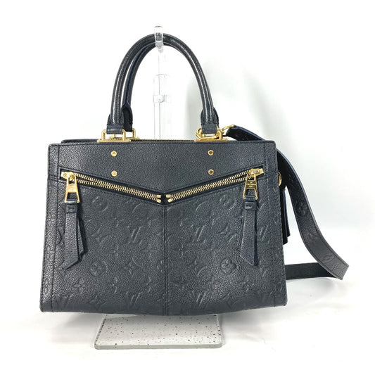 LOUIS VUITTON M54196 Monogram Empreinte Three PM 2-Way Shoulder Bag/Handbag in Monogram Empreinte Leather, Navy