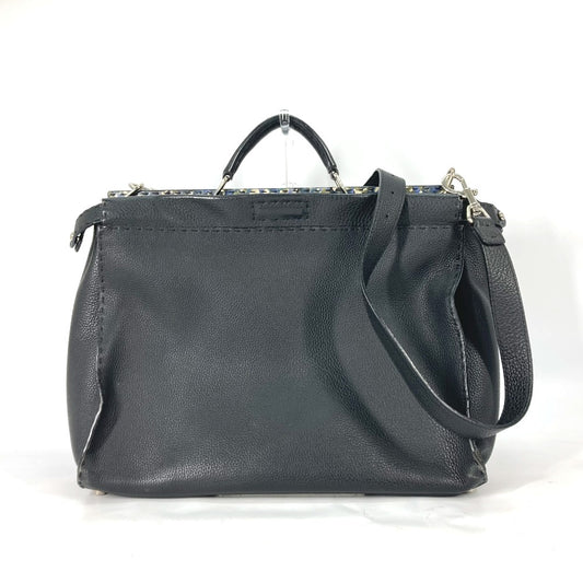 FENDI 7VA388 Selleria Peekaboo 2-Way Handbag, Shoulder Bag, Crossbody Bag, Business Bag, Leather, Women's, Black