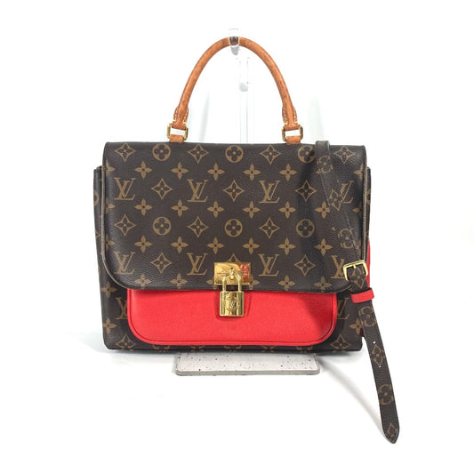 LOUIS VUITTON M44286 Monogram Marignan 2-Way Bag, Shoulder Bag, Crossbody Bag, Handbag, Monogram Canvas, Women's, Coquelicot Red