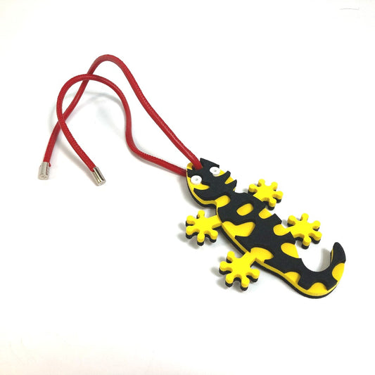 LOEWE Lizard Motif Salamander Bag Charm, Leather, Women's, Yellow, Black, and Red