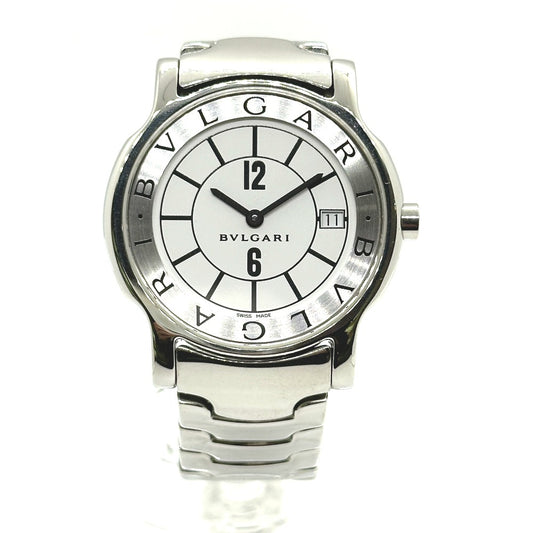 BVLGARI ST35S ソロテンポ クォーツ デイト 腕時計 SS メンズ シルバー - brandshop-reference