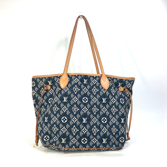 LOUIS VUITTON M57484 モノグラムジャカード ポーチ付き ネヴァーフルMM SINCE1854 ショルダーバッグ 肩掛け トートバッグ ジャガード レディース ネイビー