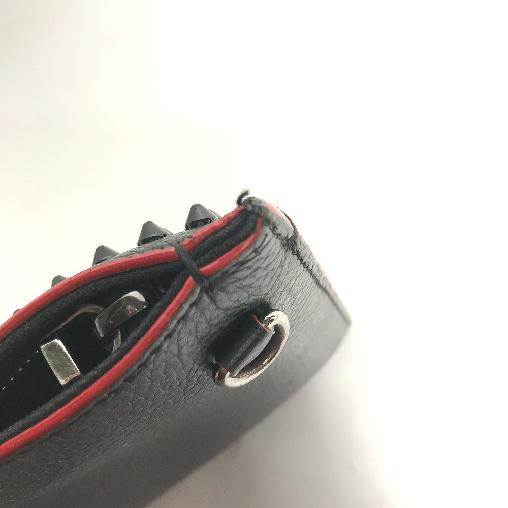 Christian Louboutin スパイク スタッズ 3WAY クラッチバッグ ハンドバッグ 斜め掛け ポシェット ショルダーバッグ レザー メンズ ブラック