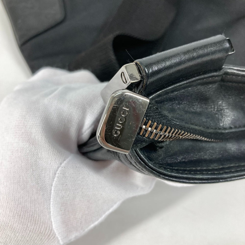 GUCCI 161822 Guccissima GG Tote Bag, Crossbody Pochette, Shoulder Bag, Leather, Men's, Black