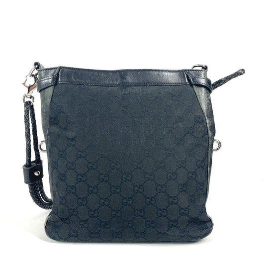 GUCCI 109106 GG Logo Crossbody Shoulder Bag in GG Canvas/Leather, Unisex, Black