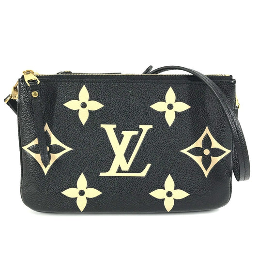 LOUIS VUITTON M80787 バイカラー モノグラムアンプラント ポシェットドゥーブルジップ カバン 斜め掛け ポシェット ポーチ クラッチバッグ ショルダーバッグ モノグラムアンプラントレザー ユニセックス ノワール ブラック