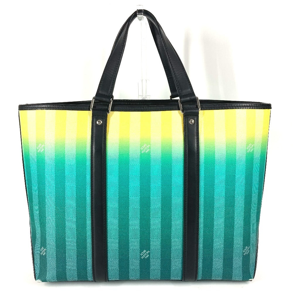 LOUIS VUITTON M59919 Damier Stripe Weekend Tote PM Bag, Handbag, Shoulder Bag, Tote Bag, Leather/Canvas, Unisex, Green