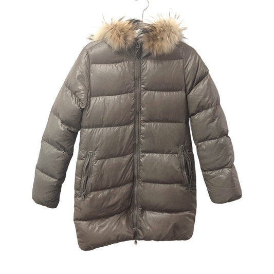 Duvetica d 037 00 00 U Furs ke bawah pakaian panjang lengan panjang puncak pakaian luar ke bawah jaket nilon wanita coklat