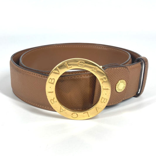 BVLGARI Bvlgari Bvlgari Logo Buckle Accessory Pants Belt Leather Men's Beige