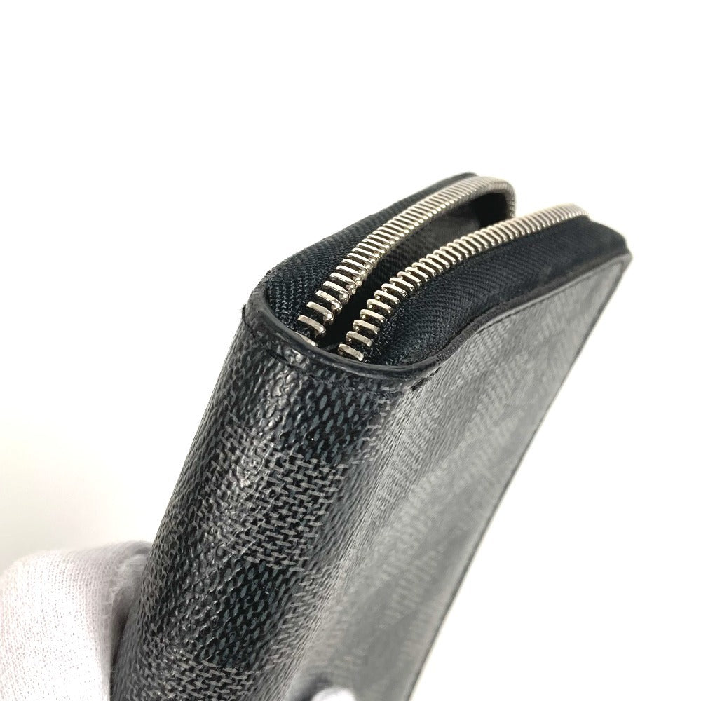 LOUIS VUITTON N60111 Damier Graphite Zippy Organizer Round Zipper Long Wallet Long Wallet Damier Graphite Canvas Unisex Black
