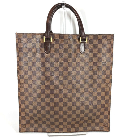 LOUIS VUITTON N51140 Damier Sac Plastic Bag Handbag Vertical Tote Bag Damier Canvas Unisex Ebene Brown