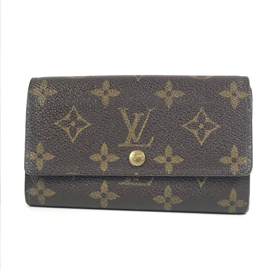 LOUIS VUITTON M61730 モノグラム ポルトモネビエトレゾール コンパクトウォレット フラップ 2つ折り財布 モノグラムキャンバス ユニセックス ブラウン