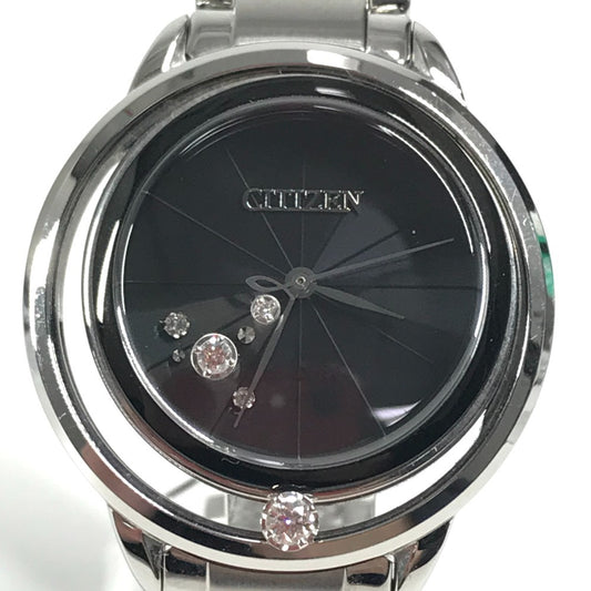 CITIZEN B036-S112451 ダイヤモンド ダイヤ エル エコドライブ レディースウォッチ ウォッチ 黒文字盤 腕時計 SS レディース シルバー