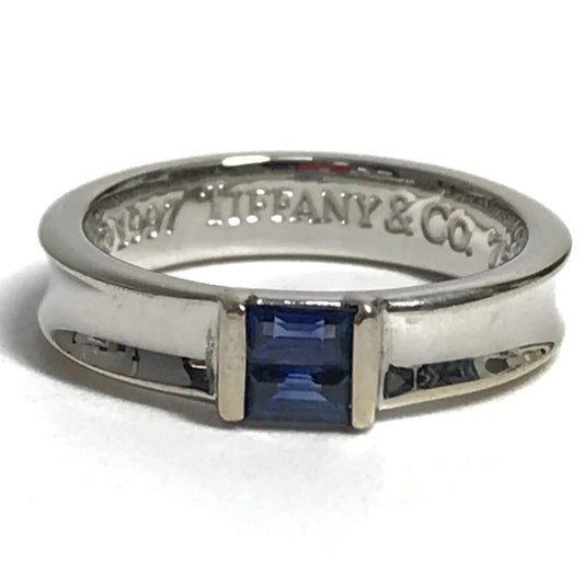 TIFFANY & Co. Stackable Sapphire Ring in 18K White Gold (WG750) for Women, Silver