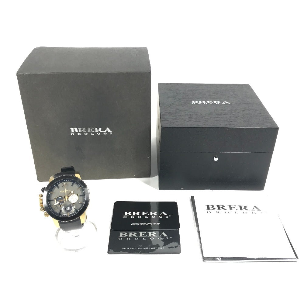 BRERA OROLOGI BRML2C48 ロゴ ウォッチ メンズ時計 腕時計 ラバー メンズ ブラック