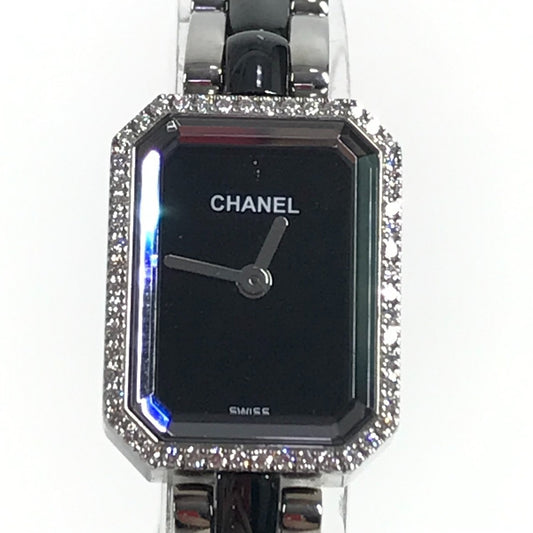 CHANEL H2163 Diamond Bezel Premiere Women's Watch, Stainless Steel, Black